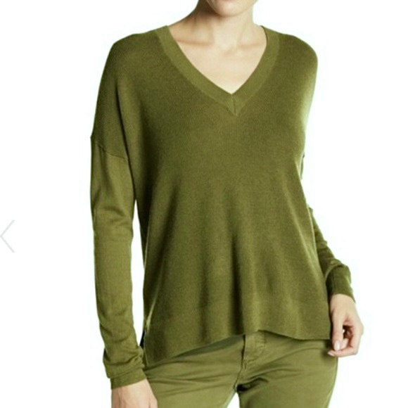 J. Crew V-Neck Sweater Merino Wool & Cotton Blend - Picture 1 of 7